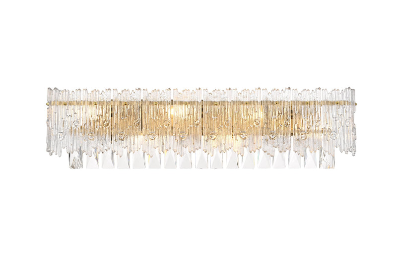 Emilia 27" 6-Light Bath Vanity Light in Satin Gold And Clear