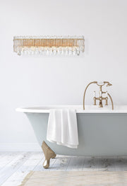 Emilia 27" 6-Light Bath Vanity Light in Satin Gold And Clear