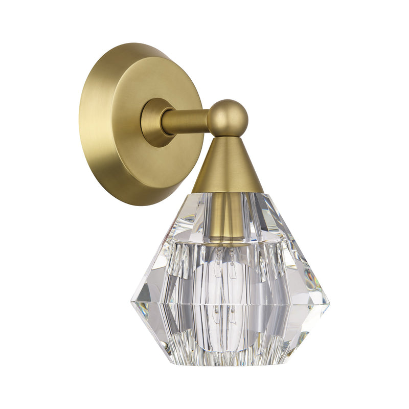 Brussels Crystal Wall Sconce in Natural Brass