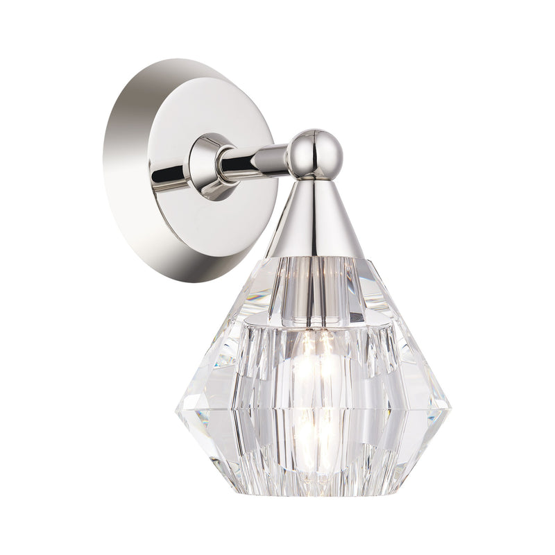 Brussels Crystal Wall Sconce in Polished Nickel