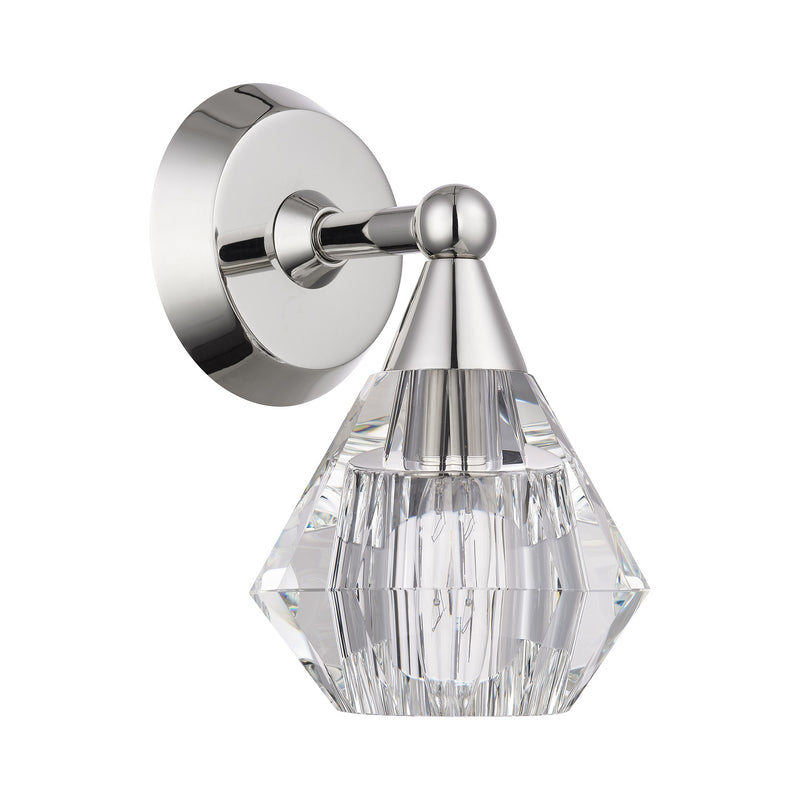 Brussels Crystal Wall Sconce in Polished Nickel
