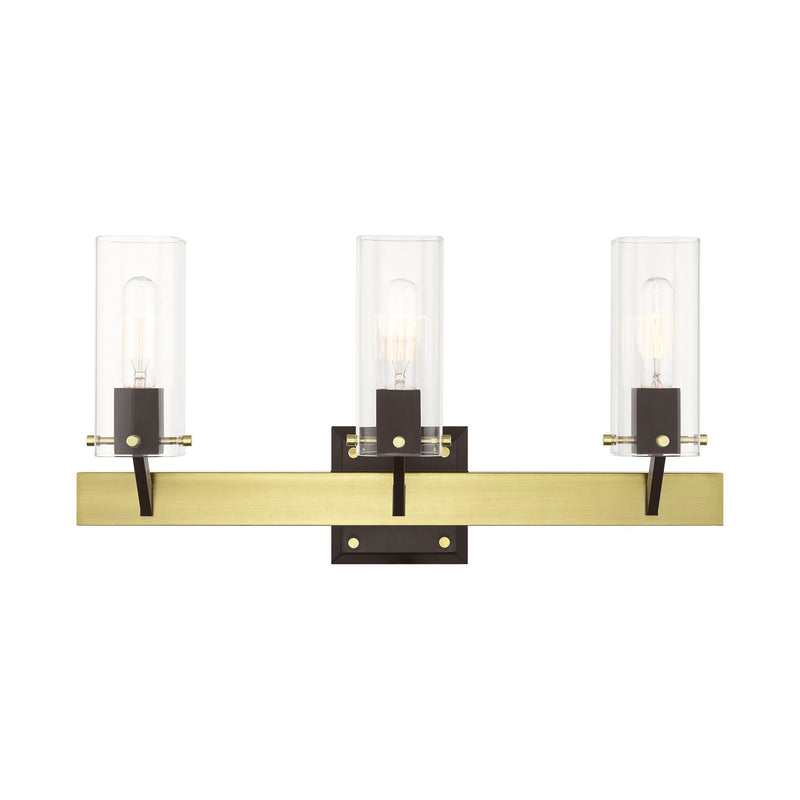 Beckett 3-Light Bath Vanity Light in Satin Brass & Bronze