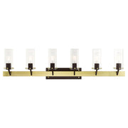 Beckett 6-Light Extra Large Bath Vanity Light in Satin Brass & Bronze