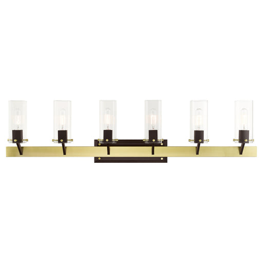 Beckett 6-Light Extra Large Bath Vanity Light in Satin Brass & Bronze