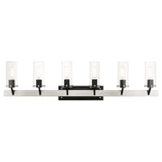 Beckett 6-Light Extra Large Bath Vanity Light in Brushed Nickel & Black