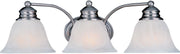2688MRSN - Malaga 3-Light Bath Vanity in Satin Nickel with Marble Glass by Maxim Lighting