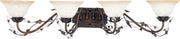 Elegante 4-Light Bath Vanity in Oil Rubbed Bronze with Frosted Ivory Glass/Shade - Lamps Expo