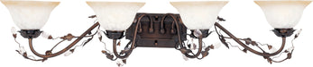 Elegante 4-Light Bath Vanity in Oil Rubbed Bronze with Frosted Ivory Glass/Shade - Lamps Expo