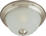 Essentials 3-Light Flush Mount in Satin Nickel with Frosted Glass - Lamps Expo