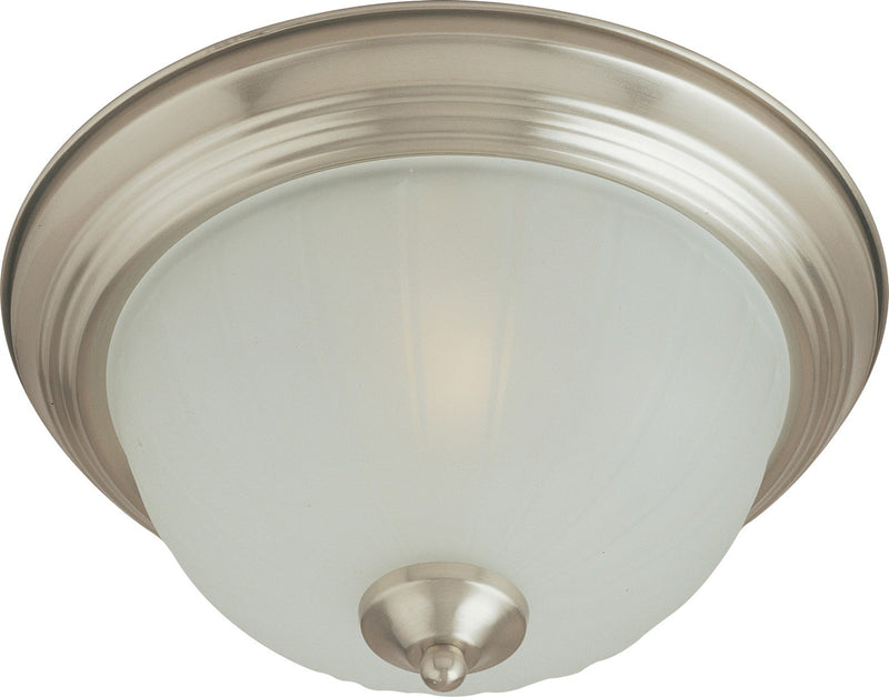 Essentials 3-Light Flush Mount in Satin Nickel with Frosted Glass - Lamps Expo