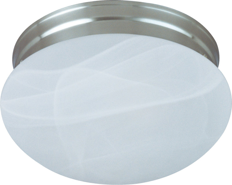 Essentials 1-Light Flush Mount in Satin Nickel with Marble Glass - Lamps Expo