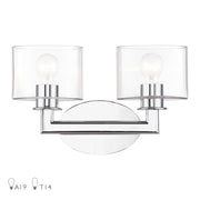 Bernardino 2-Light Bath Vanity Light in Polished Chrome