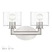 Bernardino 2-Light Bath Vanity Light in Brushed Nickel