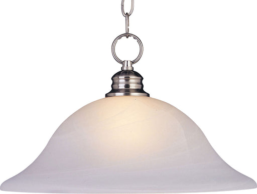 91076MRSN - Essentials 1-Light Pendant in Satin Nickel with Marble Glass by Maxim Lighting