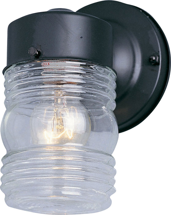 1-Light Outdoor Wall Mount in Black with Clear Glass - Lamps Expo