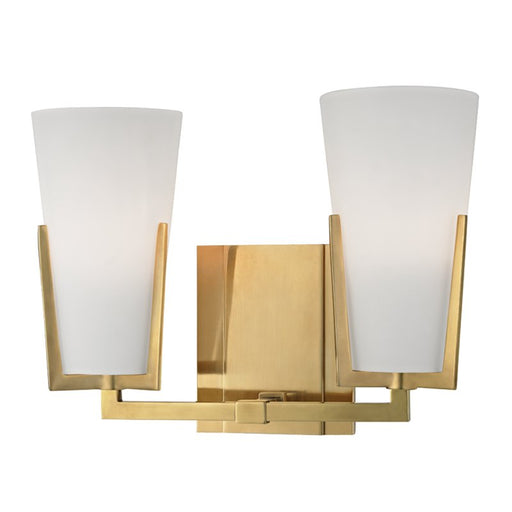 Upton 2-Light Wall Sconce in Aged Brass