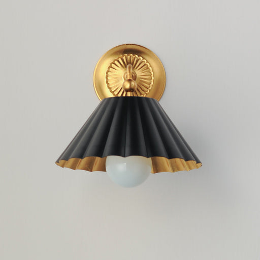 Primrose 1 Light Wall Sconce in Black / Gold Leaf
