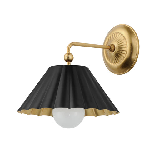 Primrose 1 Light Wall Sconce in Black / Gold Leaf