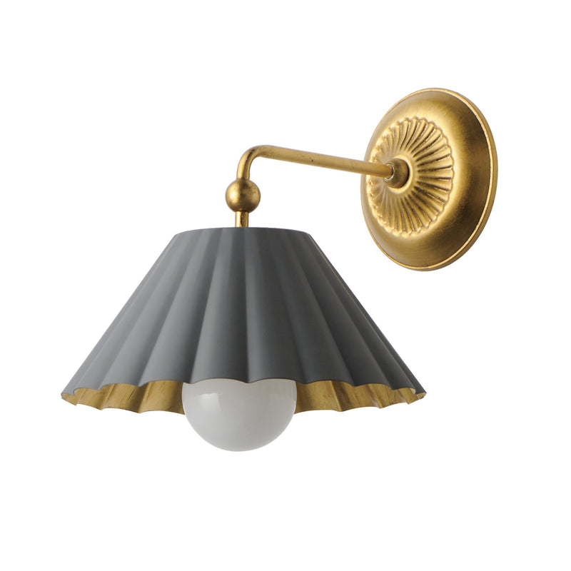 Primrose 1 Light Wall Sconce in Dark Gray / Gold Leaf