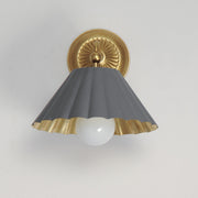 Primrose 1 Light Wall Sconce in Dark Gray / Gold Leaf