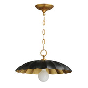 Primrose 16" Pendant in Black / Gold Leaf