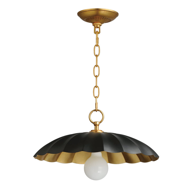 Primrose 16" Pendant in Black / Gold Leaf