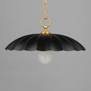 Primrose 16" Pendant in Black / Gold Leaf