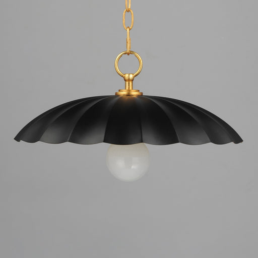 Primrose 16" Pendant in Black / Gold Leaf