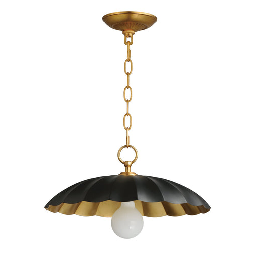 Primrose 16" Pendant in Black / Gold Leaf