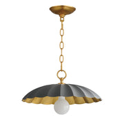 Primrose 16" Pendant in Dark Gray / Gold Leaf