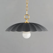 Primrose 16" Pendant in Dark Gray / Gold Leaf