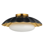 Primrose 1 Light Flush Mount in Black / Gold Leaf