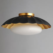 Primrose 1 Light Flush Mount in Black / Gold Leaf