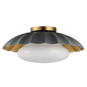Primrose 1 Light Flush Mount in Dark Gray / Gold Leaf