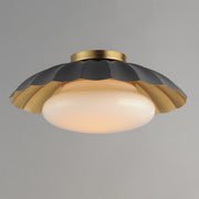 Primrose 1 Light Flush Mount in Dark Gray / Gold Leaf
