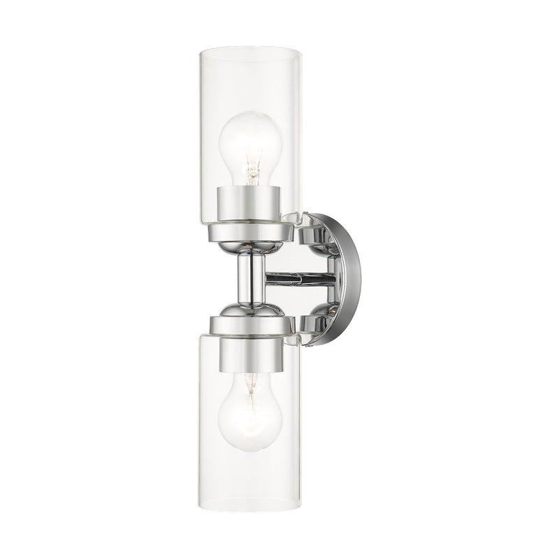Whittier 2-Light Bath Vanity Light in Polished Chrome
