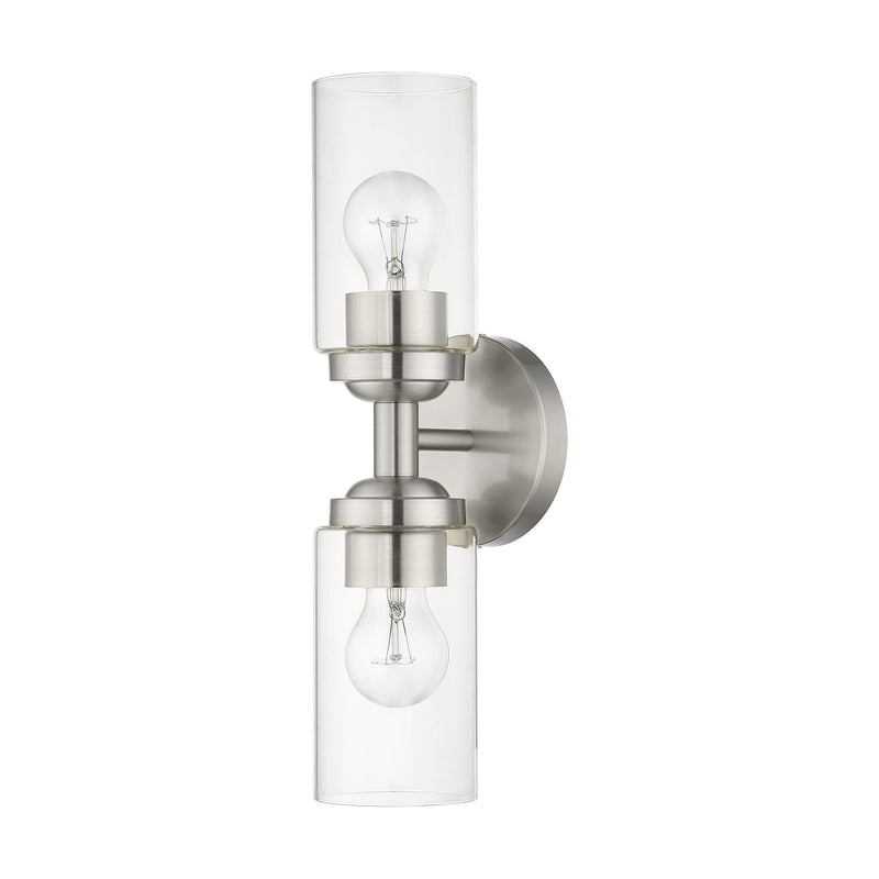 Whittier 2-Light Bath Vanity Light in Brushed Nickel
