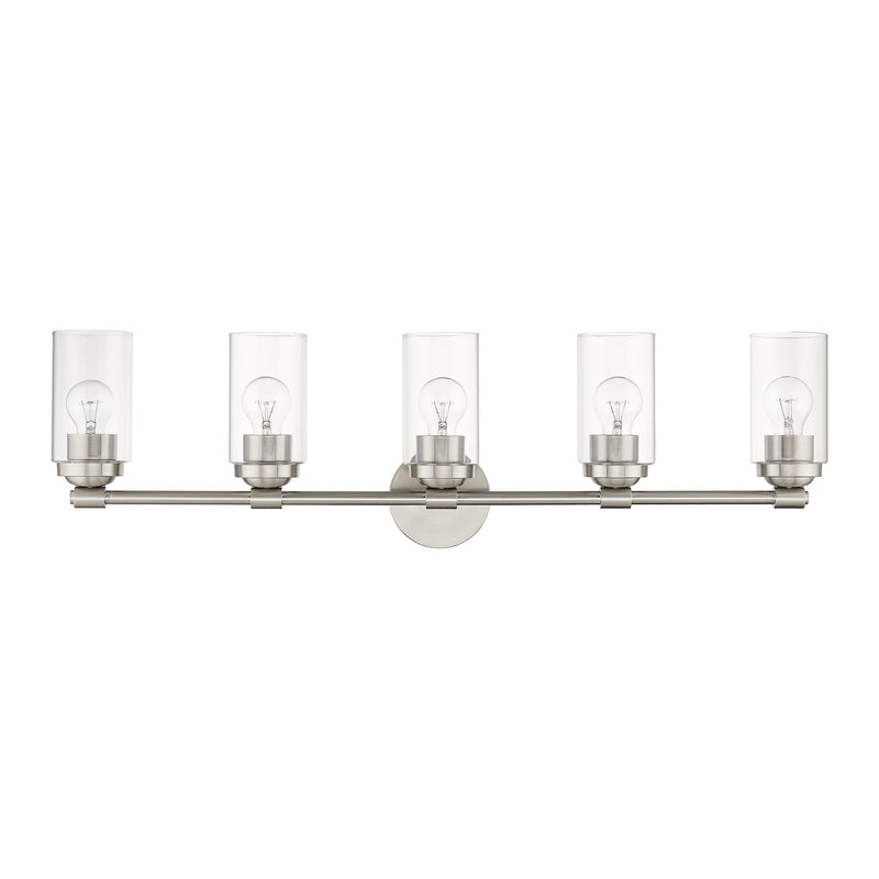 Whittier 5-Light Large Bath Vanity Light in Brushed Nickel