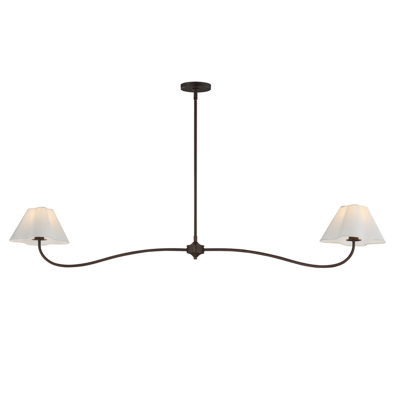 Saxon 2 Light Linear Chandelier in Oil Rubbed Bronze