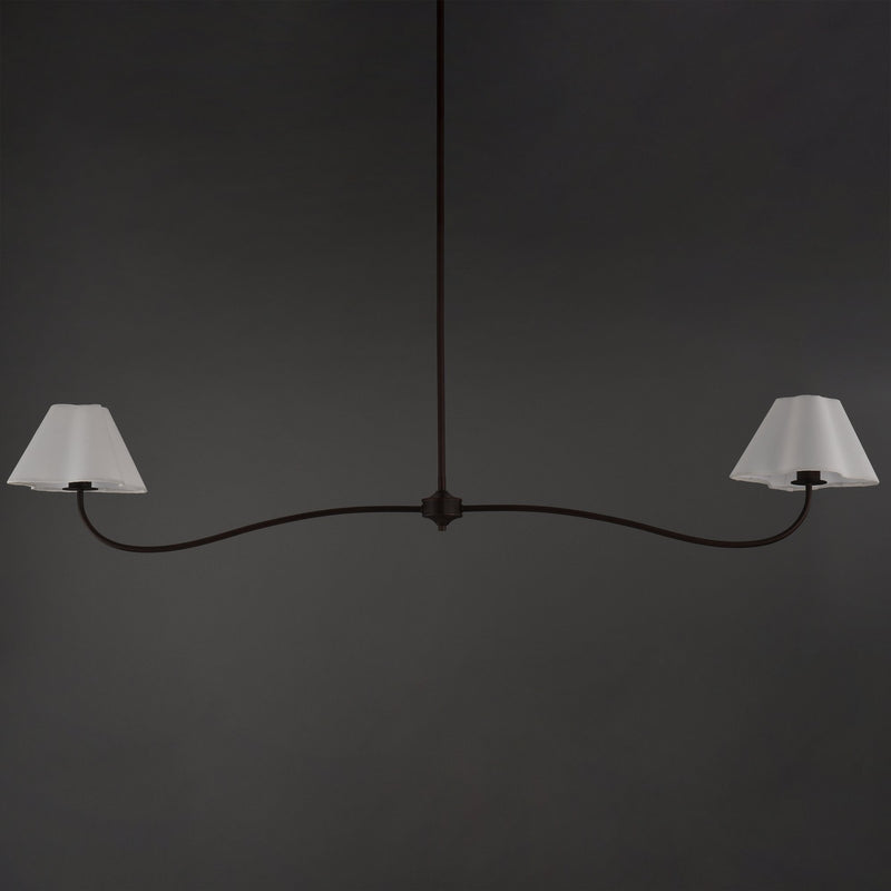 Saxon 2 Light Linear Chandelier in Oil Rubbed Bronze