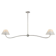 Saxon 2 Light Linear Chandelier in Polished Nickel