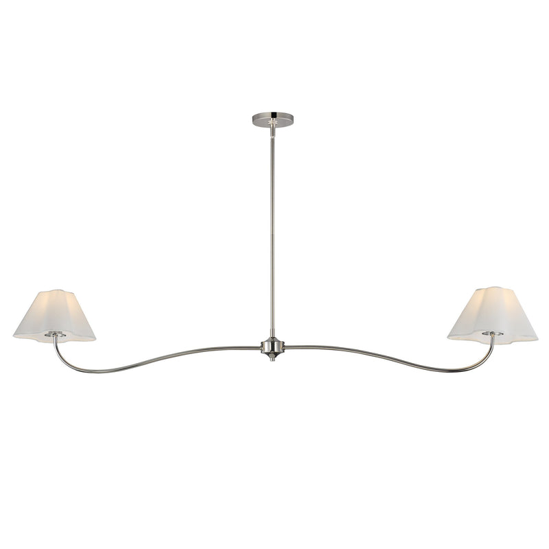 Saxon 2 Light Linear Chandelier in Polished Nickel