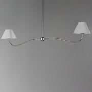 Saxon 2 Light Linear Chandelier in Polished Nickel