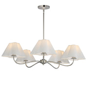 Saxon 5 Light Chandelier in Polished Nickel