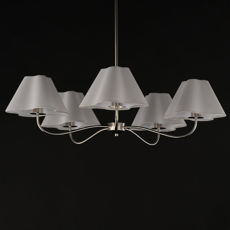 Saxon 5 Light Chandelier in Polished Nickel