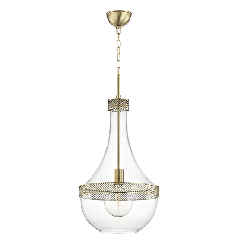 Hagen Medium Pendant in Aged Brass