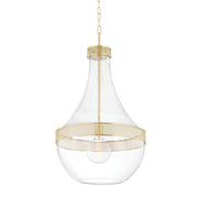 Hagen Large Pendant in Aged Brass