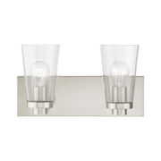 Cityview 2-Light Bath Vanity Light in Brushed Nickel