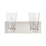 Cityview 2-Light Bath Vanity Light in Brushed Nickel