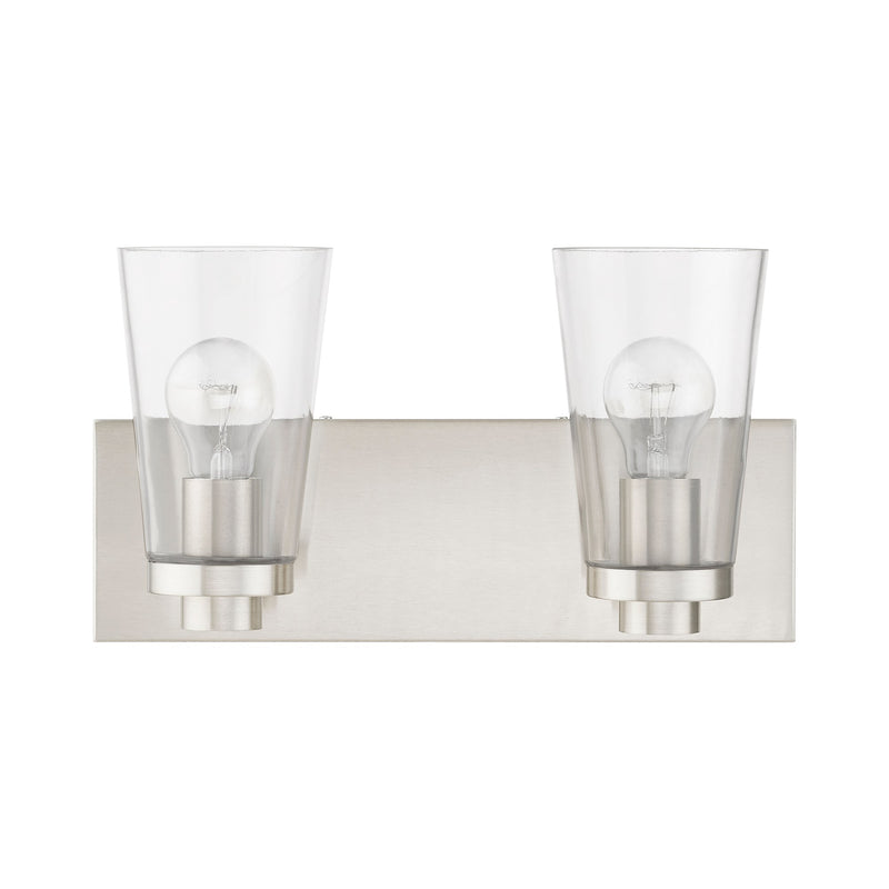Cityview 2-Light Bath Vanity Light in Brushed Nickel